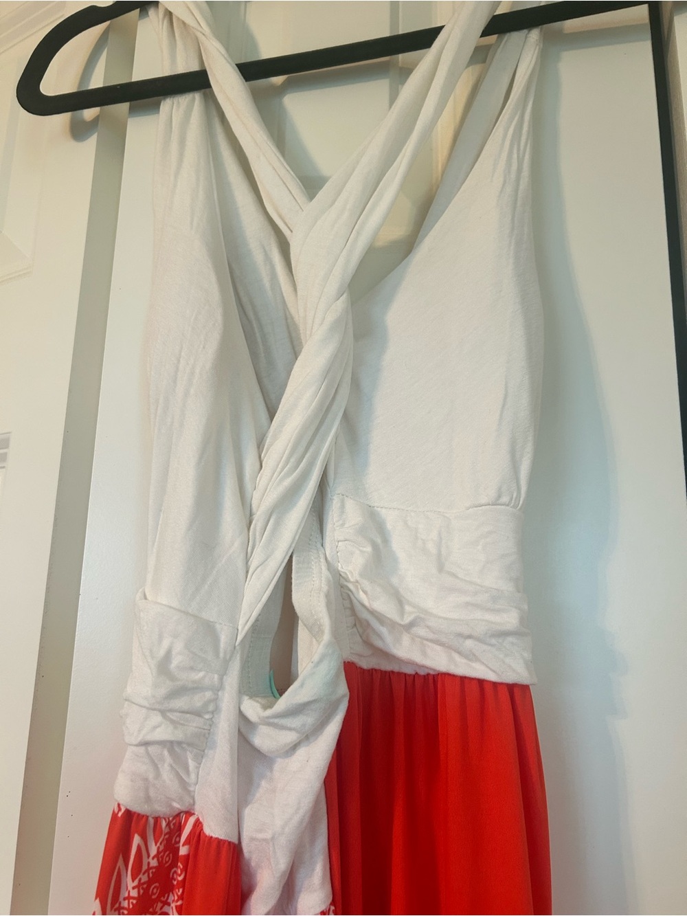 Gilli Coral Boho Maxi Dress Twisted Back Beach Vacation Resort Size Large - Picture 4 of 4